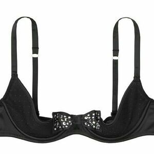 Victoria’s Secret mesh rhinestone bow cutout lingerie bralette bra 34DD